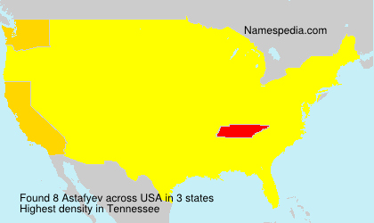 Surname Astafyev in USA Surname Astafyev in USA
