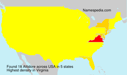 Surname Attidore in USA Surname Attidore in USA