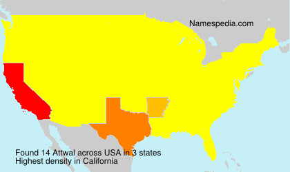 Surname Attwal in USA Surname Attwal in USA