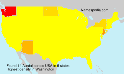 Surname Aurdal in USA