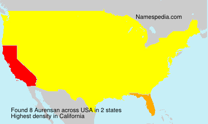Surname Aurensan in USA