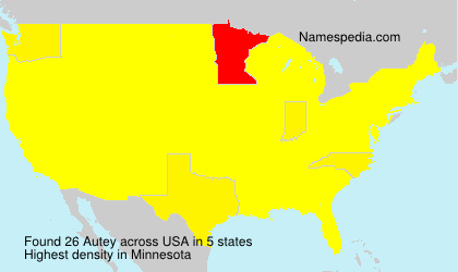 Surname Autey in USA
