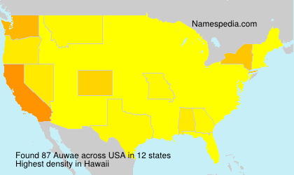 Surname Auwae in USA Surname Auwae in USA