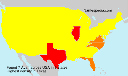 Surname Avah in USA
