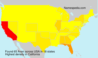 Surname Avan in USA