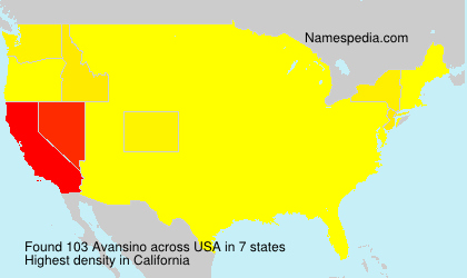 Surname Avansino in USA Surname Avansino in USA
