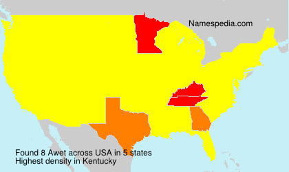 Surname Awet in USA Surname Awet in USA