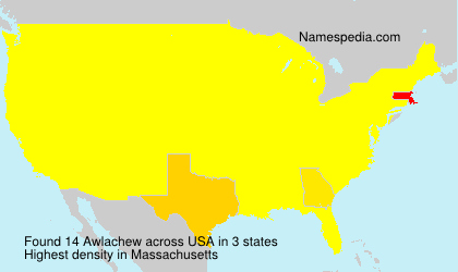 Surname Awlachew in USA Surname Awlachew in USA