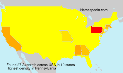 Surname Axenroth in USA Surname Axenroth in USA
