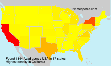 Surname Azad in USA