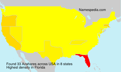 Surname Azahares in USA Surname Azahares in USA