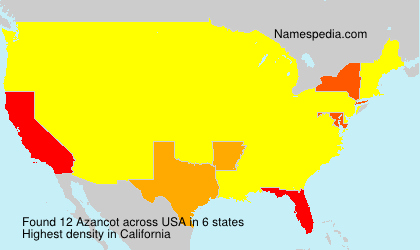 Surname Azancot in USA Surname Azancot in USA