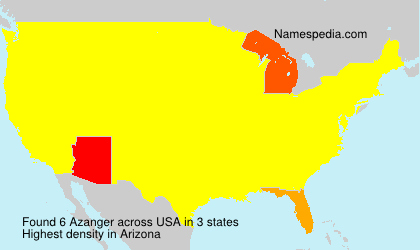 Surname Azanger in USA