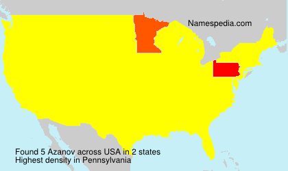 Surname Azanov in USA
