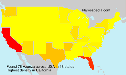Surname Azanza in USA Surname Azanza in USA