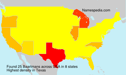 Surname Baartmans in USA