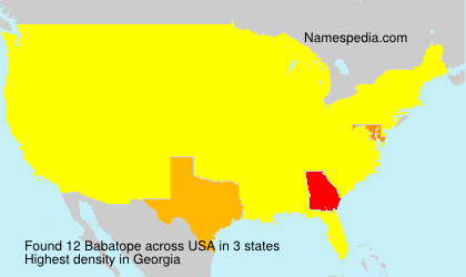 Surname Babatope in USA Surname Babatope in USA