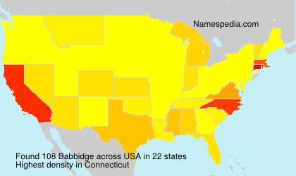 Surname Babbidge in USA Surname Babbidge in USA