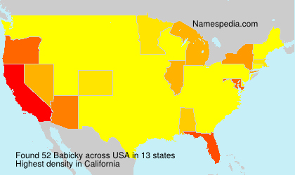 Surname Babicky in USA Surname Babicky in USA