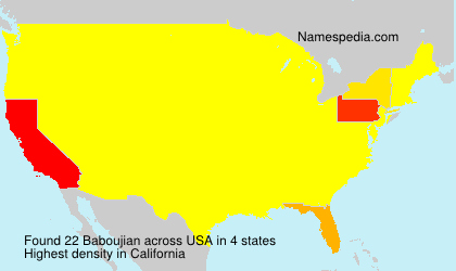 Surname Baboujian in USA Surname Baboujian in USA