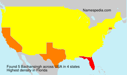 Surname Bachansingh in USA Surname Bachansingh in USA