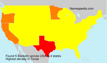 Surname Backelin in USA Surname Backelin in USA