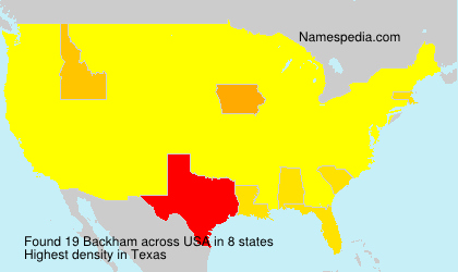 Surname Backham in USA Surname Backham in USA