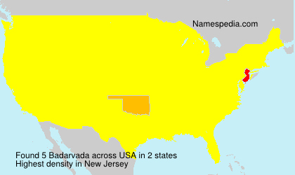Surname Badarvada in USA Surname Badarvada in USA