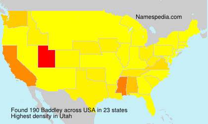 Surname Baddley in USA Surname Baddley in USA