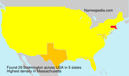 Surname Badmington in USA Surname Badmington in USA