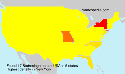 Surname Badresingh in USA Surname Badresingh in USA