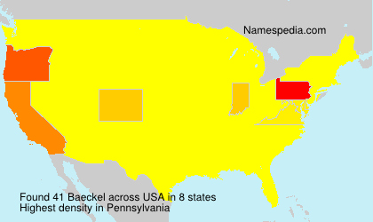 Surname Baeckel in USA Surname Baeckel in USA