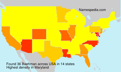 Surname Baehman in USA Surname Baehman in USA