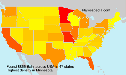 Surname Bahr in USA Surname Bahr in USA