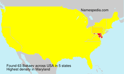 Surname Bakaev in USA Surname Bakaev in USA