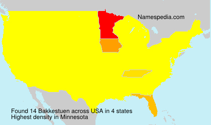 Surname Bakkestuen in USA Surname Bakkestuen in USA