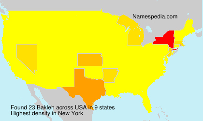 Surname Bakleh in USA Surname Bakleh in USA