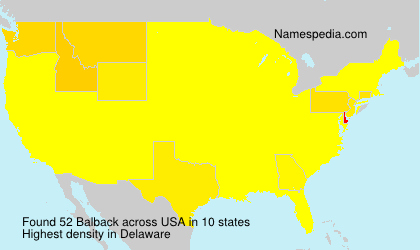 Surname Balback in USA Surname Balback in USA