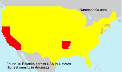 Surname Balenko in USA Surname Balenko in USA