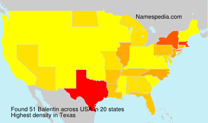 Surname Balentin in USA Surname Balentin in USA