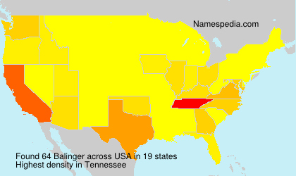 Surname Balinger in USA Surname Balinger in USA