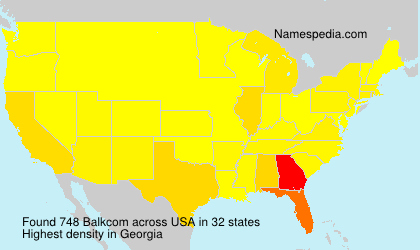 Surname Balkcom in USA Surname Balkcom in USA