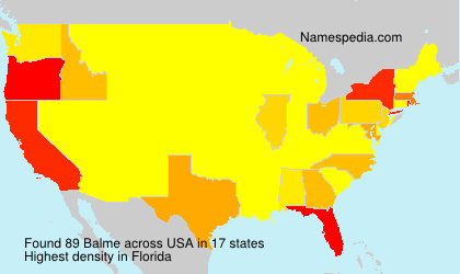 Surname Balme in USA
