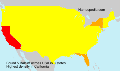 Surname Balsim in USA Surname Balsim in USA