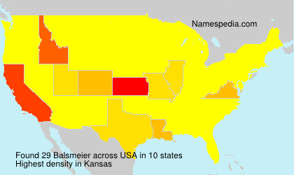 Surname Balsmeier in USA Surname Balsmeier in USA