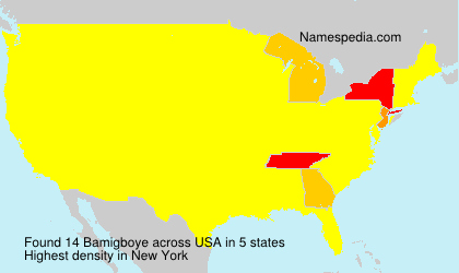 Surname Bamigboye in USA Surname Bamigboye in USA