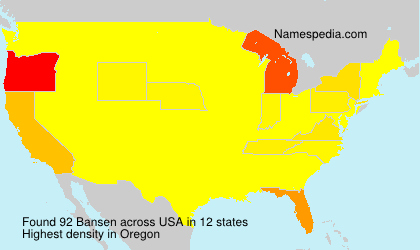 Surname Bansen in USA Surname Bansen in USA