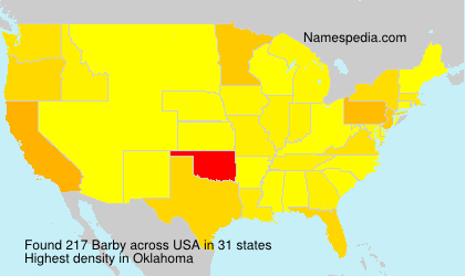 Surname Barby in USA Surname Barby in USA