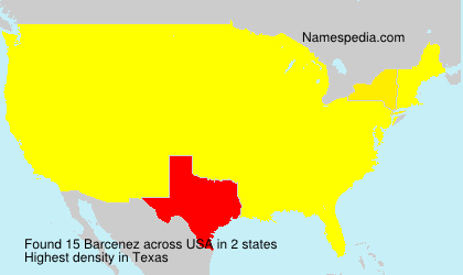 Surname Barcenez in USA Surname Barcenez in USA