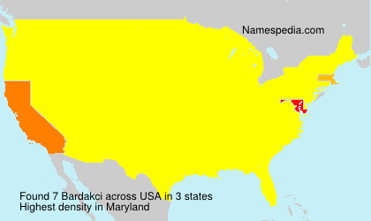 Surname Bardakci in USA Surname Bardakci in USA